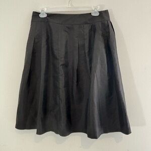 Worthington Size 12 Black Midi Pleated Skirt Business Casual Cocktail Zipper